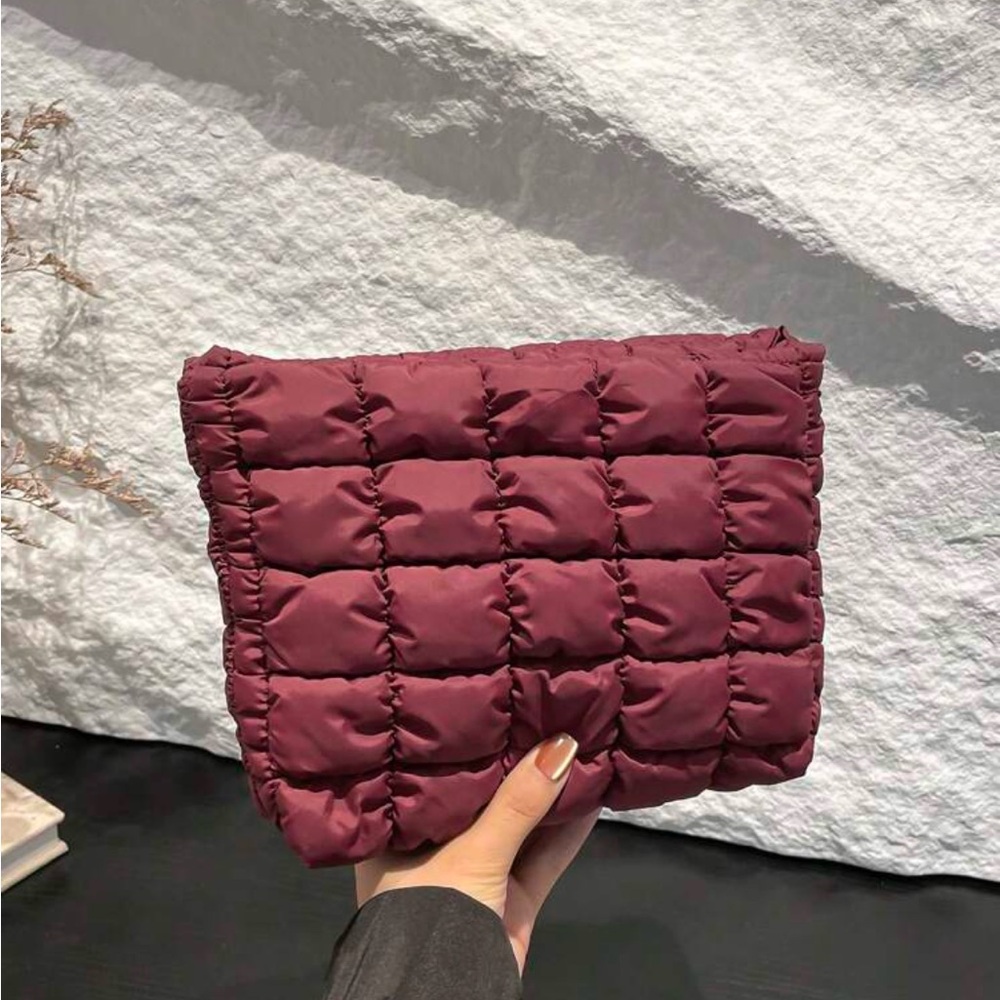 New! Burgundy Multi-Purpose Cosmetic Bag / Clutch